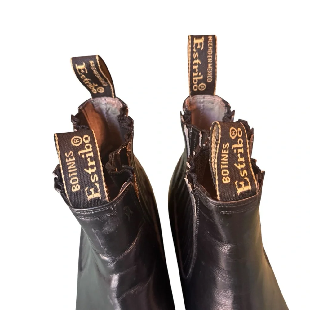 Botines Estribo Black Leather Chelsea Boots Handmade in Mexico Men’s Size 8 EUC
